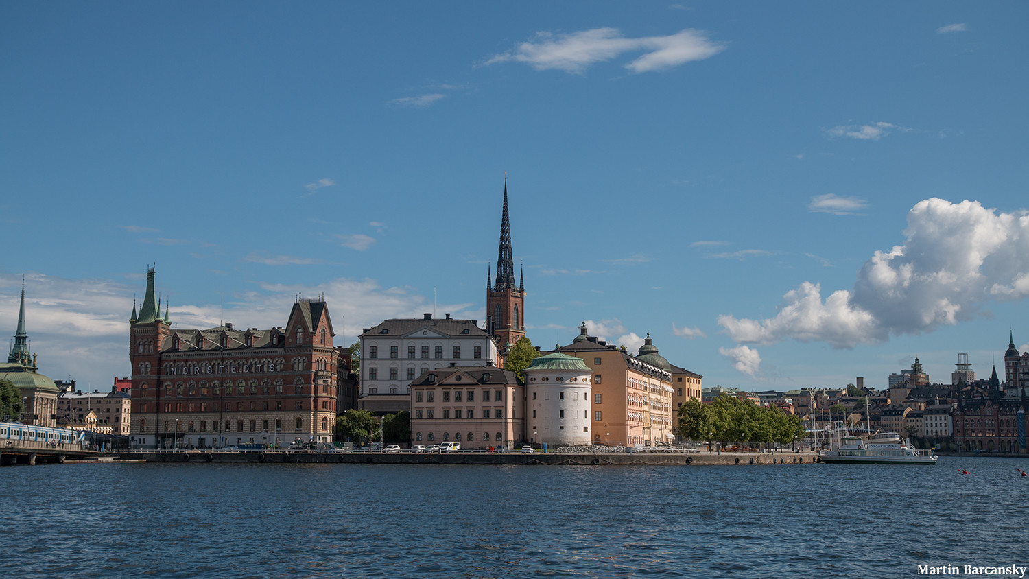 Riddharholmen seen from a E-bike Riddharholmen seen with Weelo Stockholm